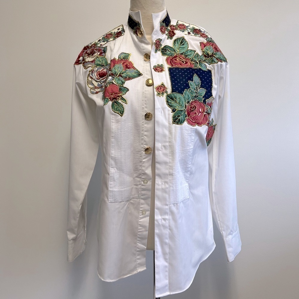 Hand Painted Button Down Shirt Art Wear Unisex Women’s Size Medium